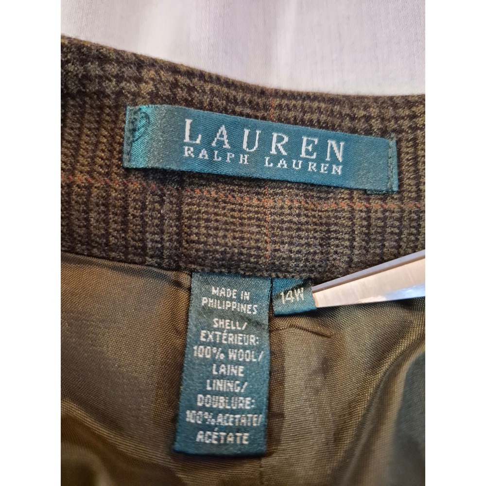 Lauren RL Brown Glen Plaid 100% Wool Wide Leg Trousers Pants
14W 36x30 Preppy - Picture 8 of 8